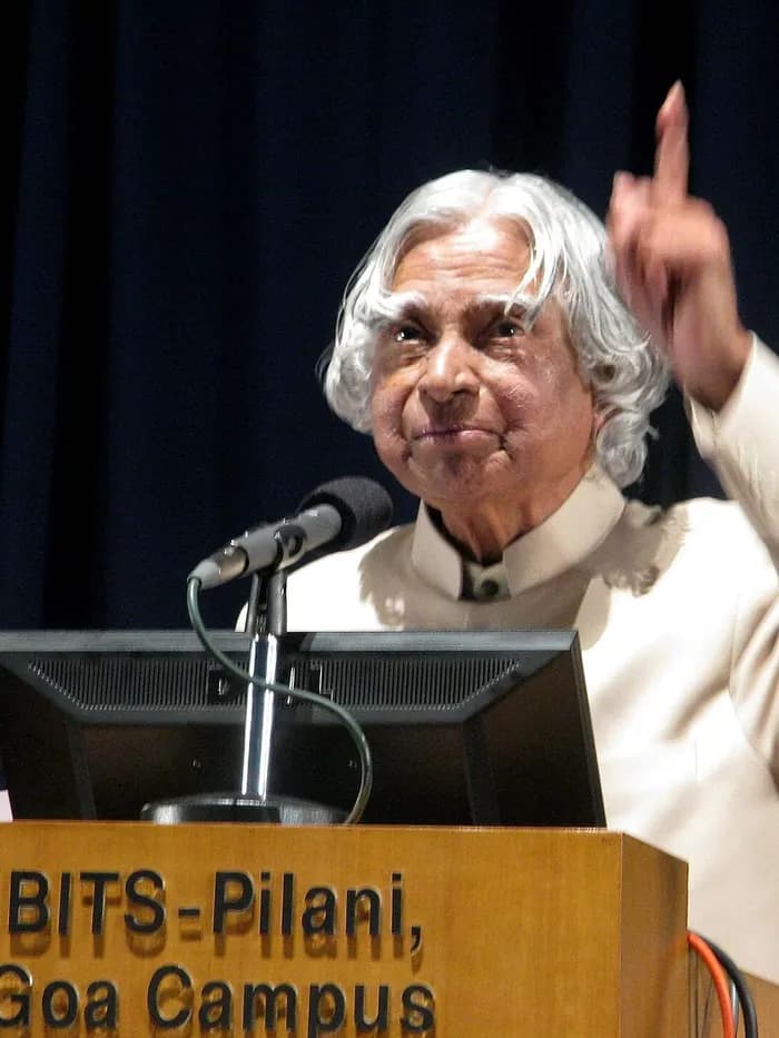 Dr. A.P.J. Abdul Kalam speaking at a lectern